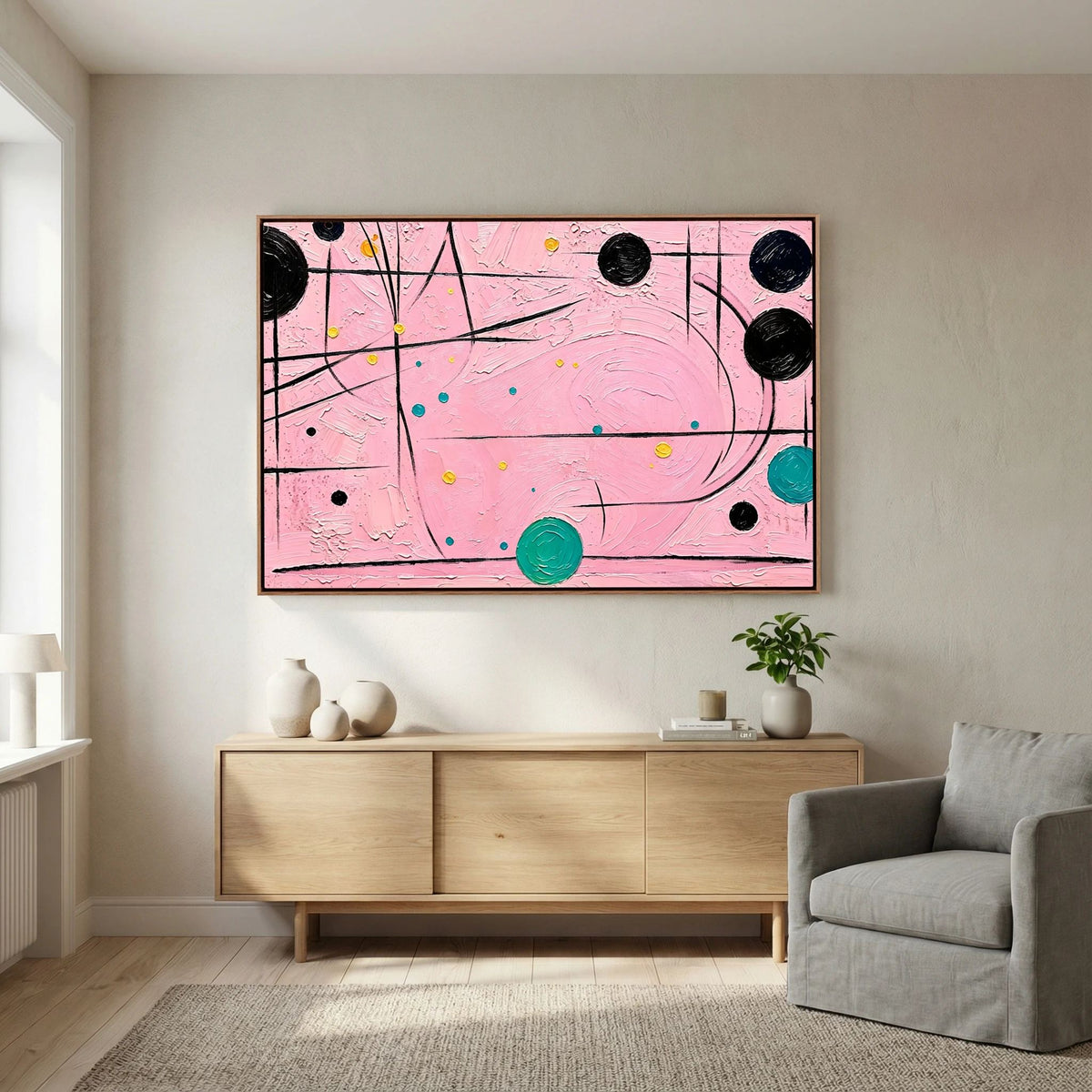 Pink Cat Canvas Art