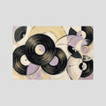 Vinyl purest yellow & mauve canvas wall art