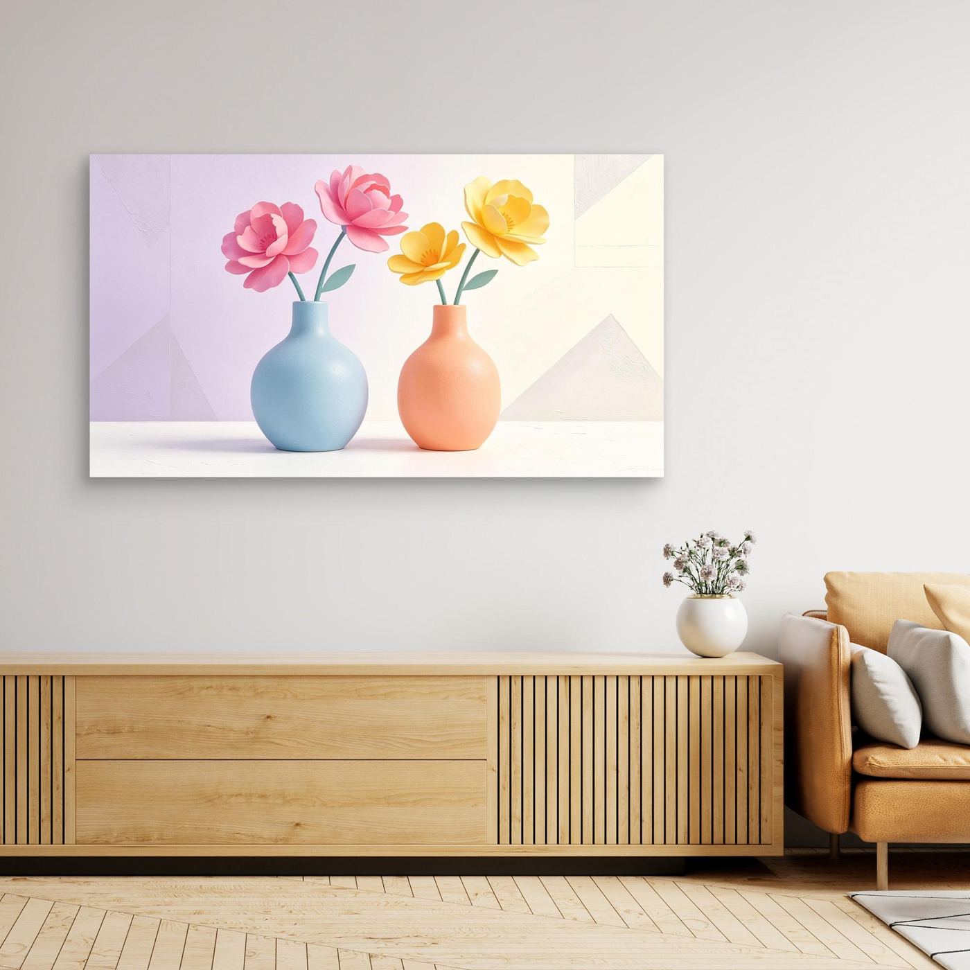 "Petals % Pottery" Canvas Wall Art
