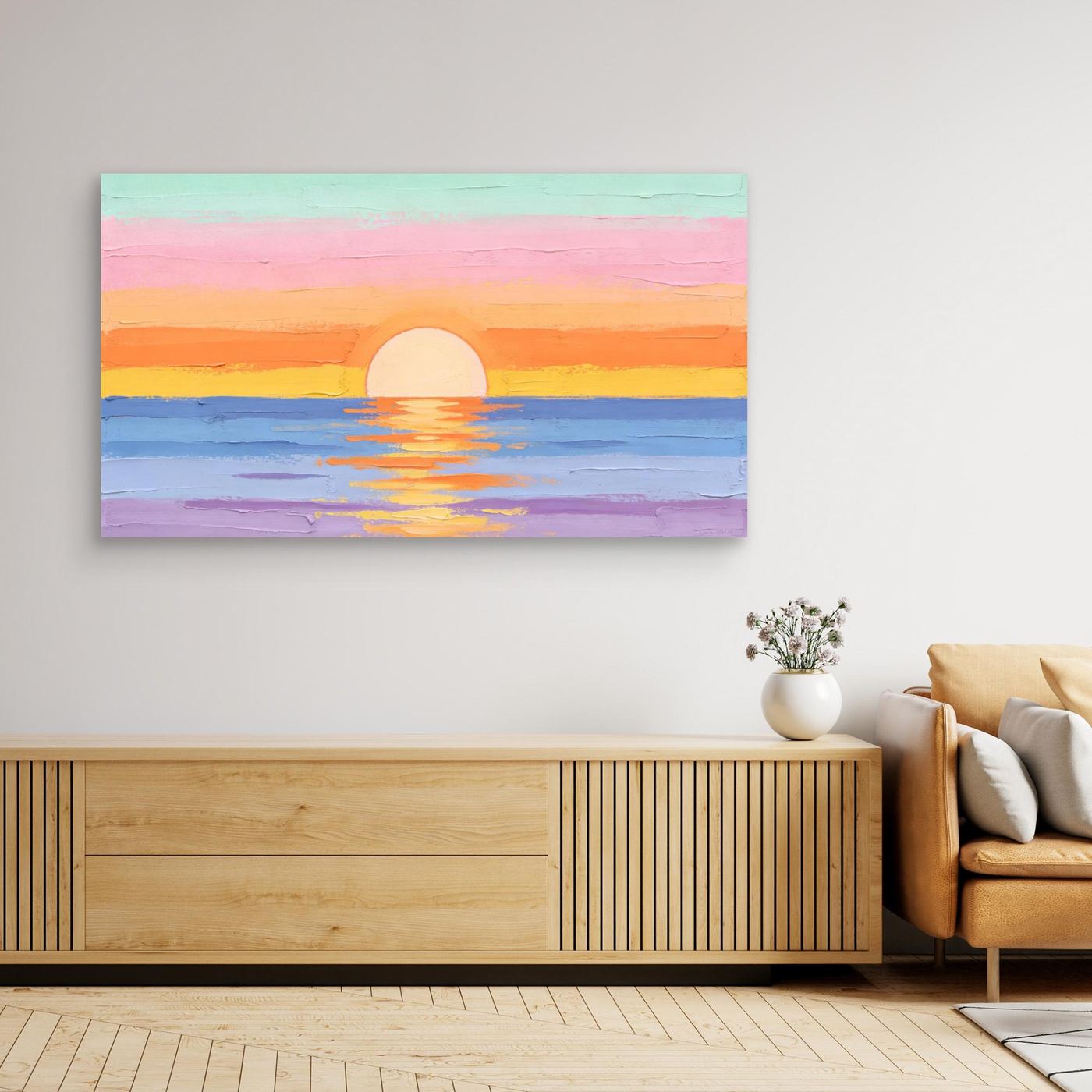 Pastel sea At Sunset Canvas