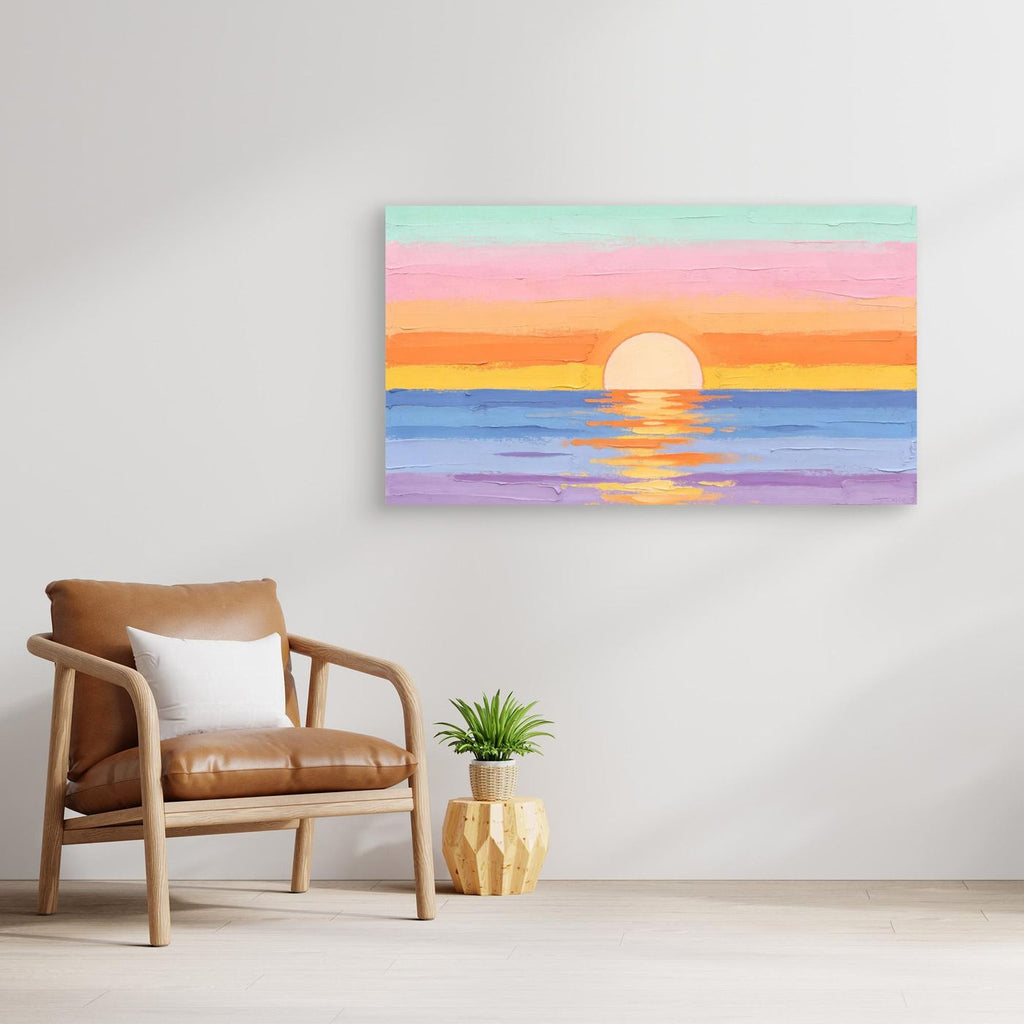 Pastel sea At Sunset Canvas