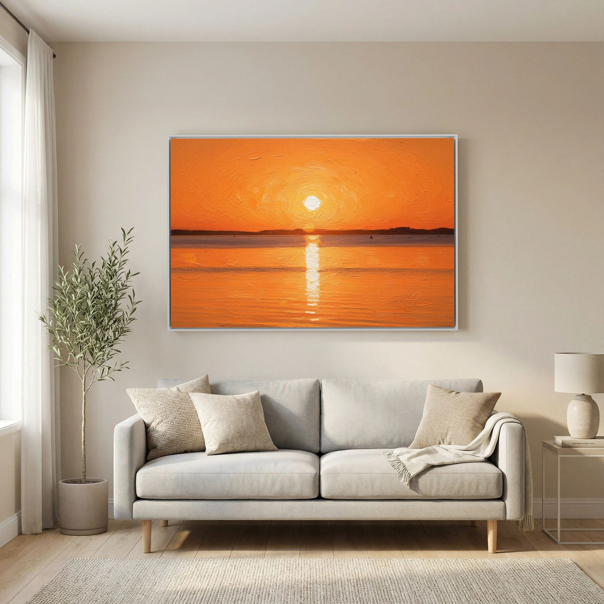 Orange Sunset Canvas Wall Art
