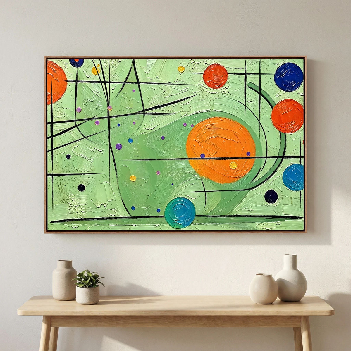 Green Cat Canvas Art