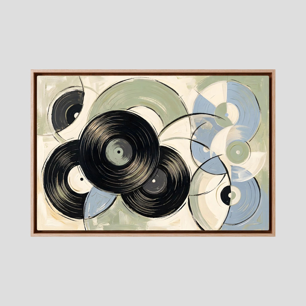 Vinyl Purest Blue & Sage Vinyl Record canvas Wall Art ( usa )