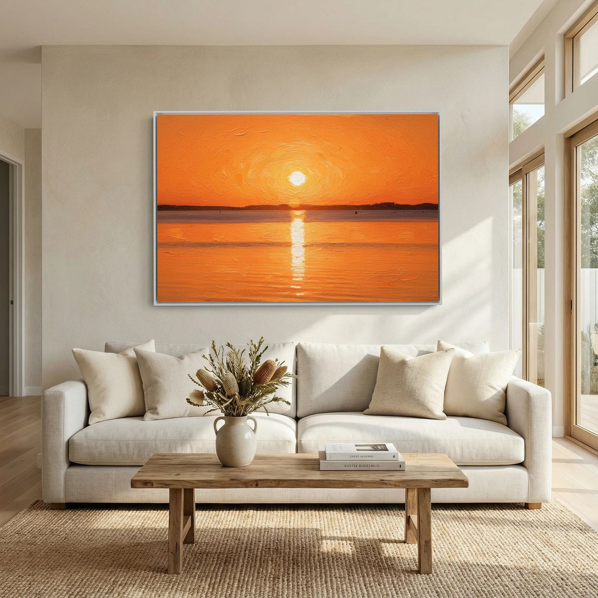 Orange Sunset Canvas Wall Art