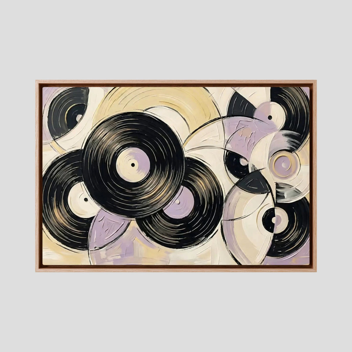 Vinyl purest yellow & mauve canvas wall art