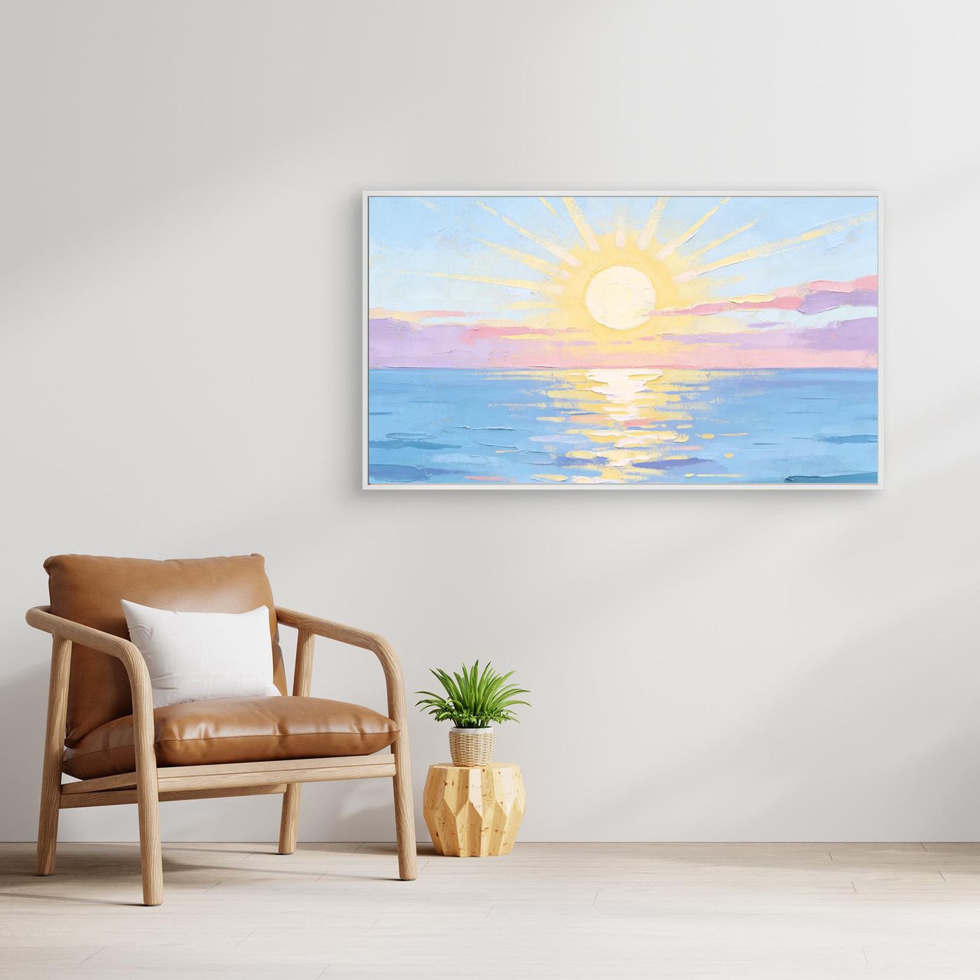 Morning Pastel Ocean Sunrise Canvas