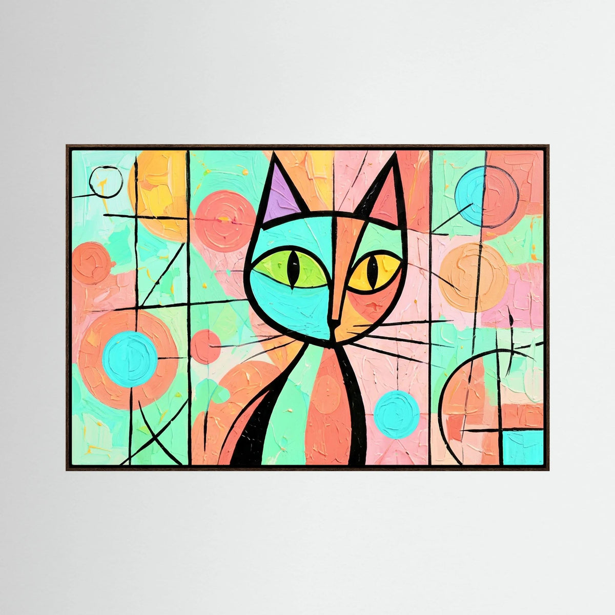 Stained Glass whiskers' 2 - Modern Abstract Picasso Style Canvas Art - Copy