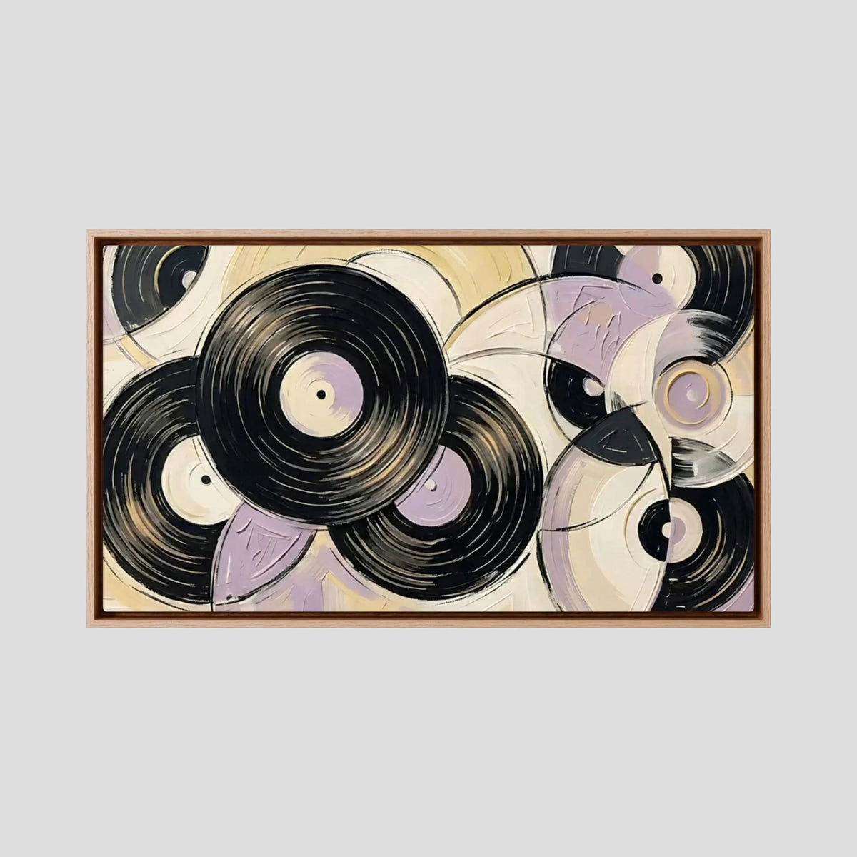 vinyl purest yellow & mauve canvas wall art ( usa frames )