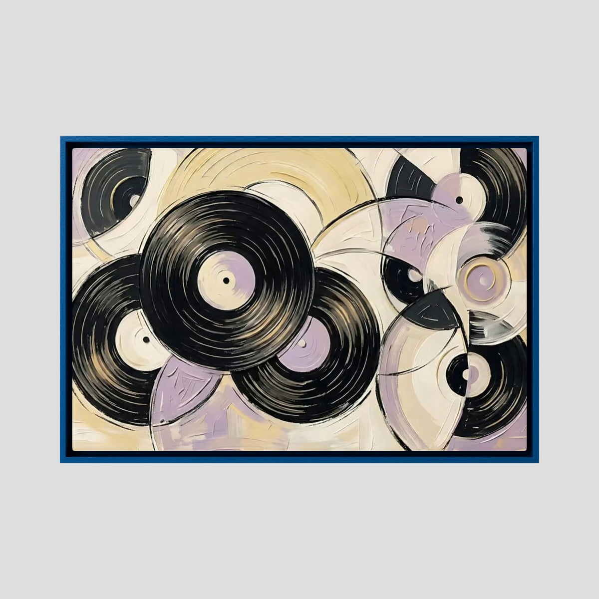 Vinyl purest yellow & mauve canvas wall art