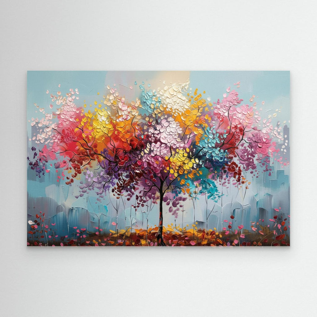 Blossom Tree Splash Canvas Wall Art - quirkyprintboutique.com
