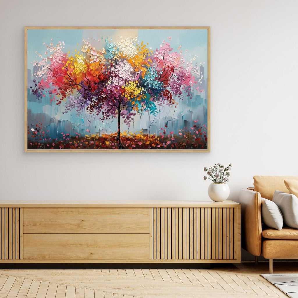 Blossom Tree Splash Canvas Wall Art - quirkyprintboutique.com