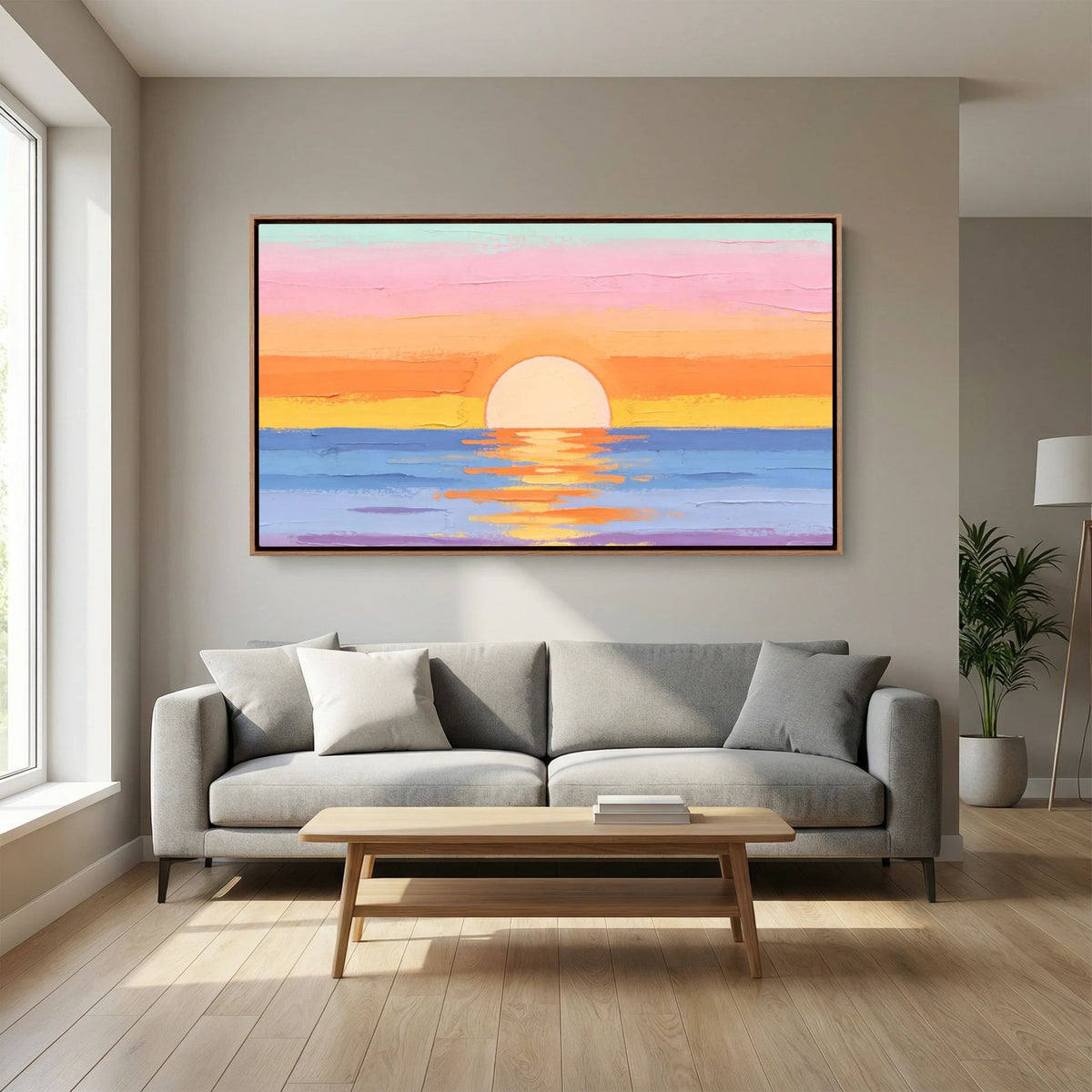 Pastel sea Sunset Canvas Art