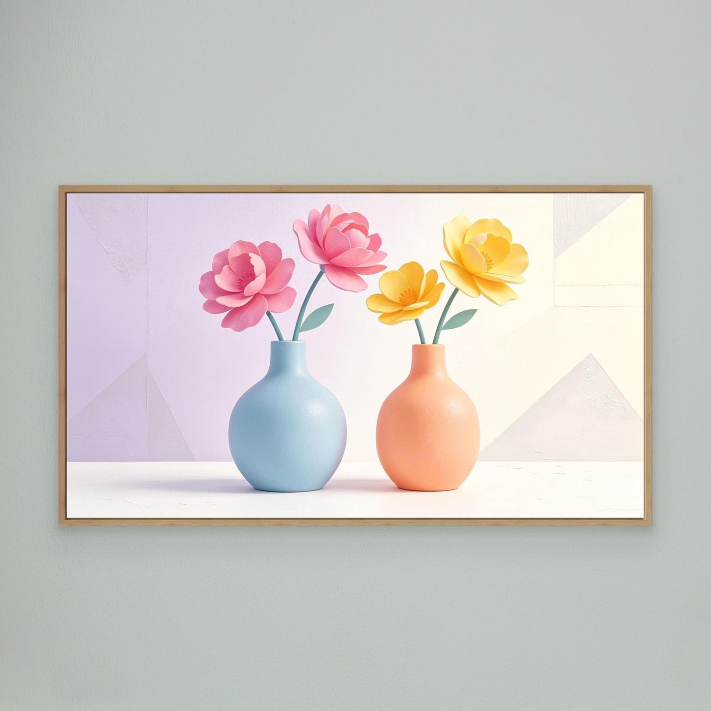 "Petals % Pottery" Canvas Wall Art
