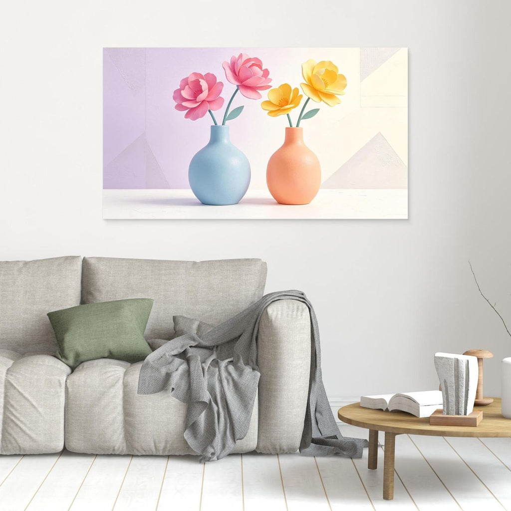 "Petals % Pottery" Canvas Wall Art
