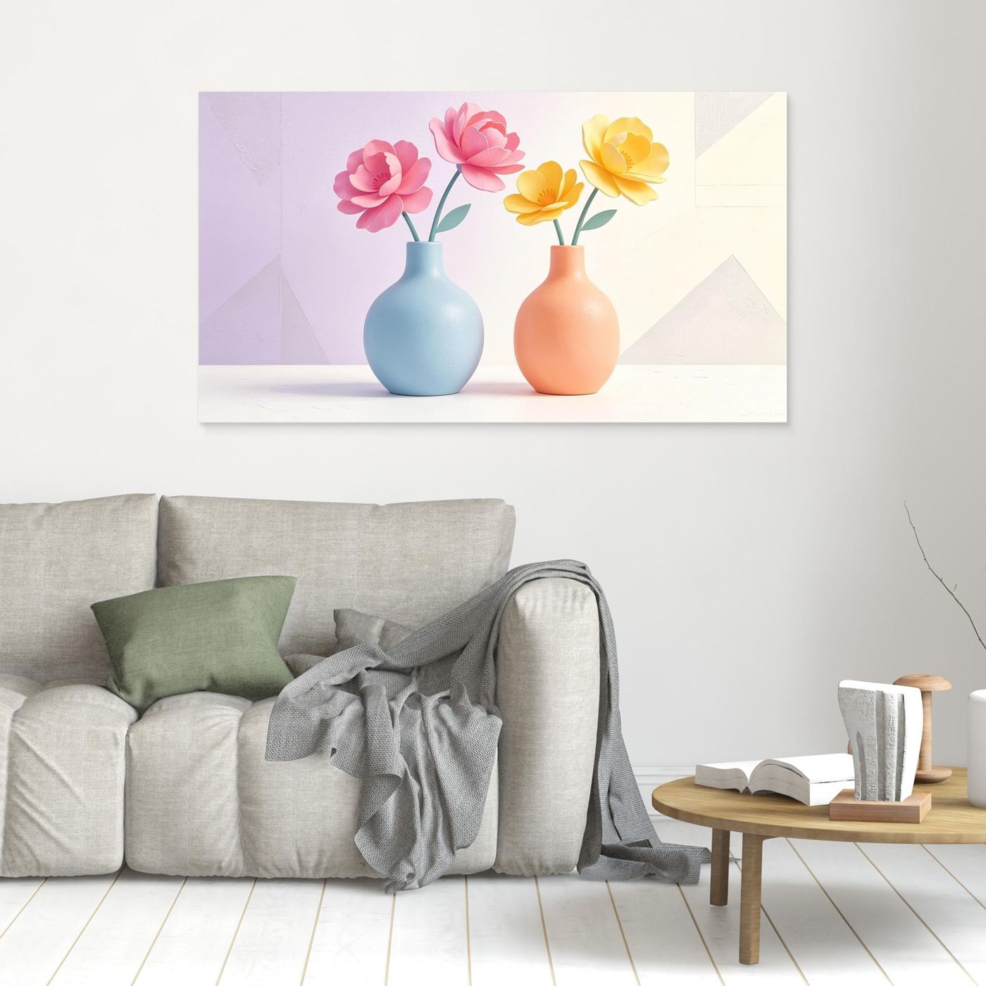 "Petals % Pottery" Canvas Wall Art