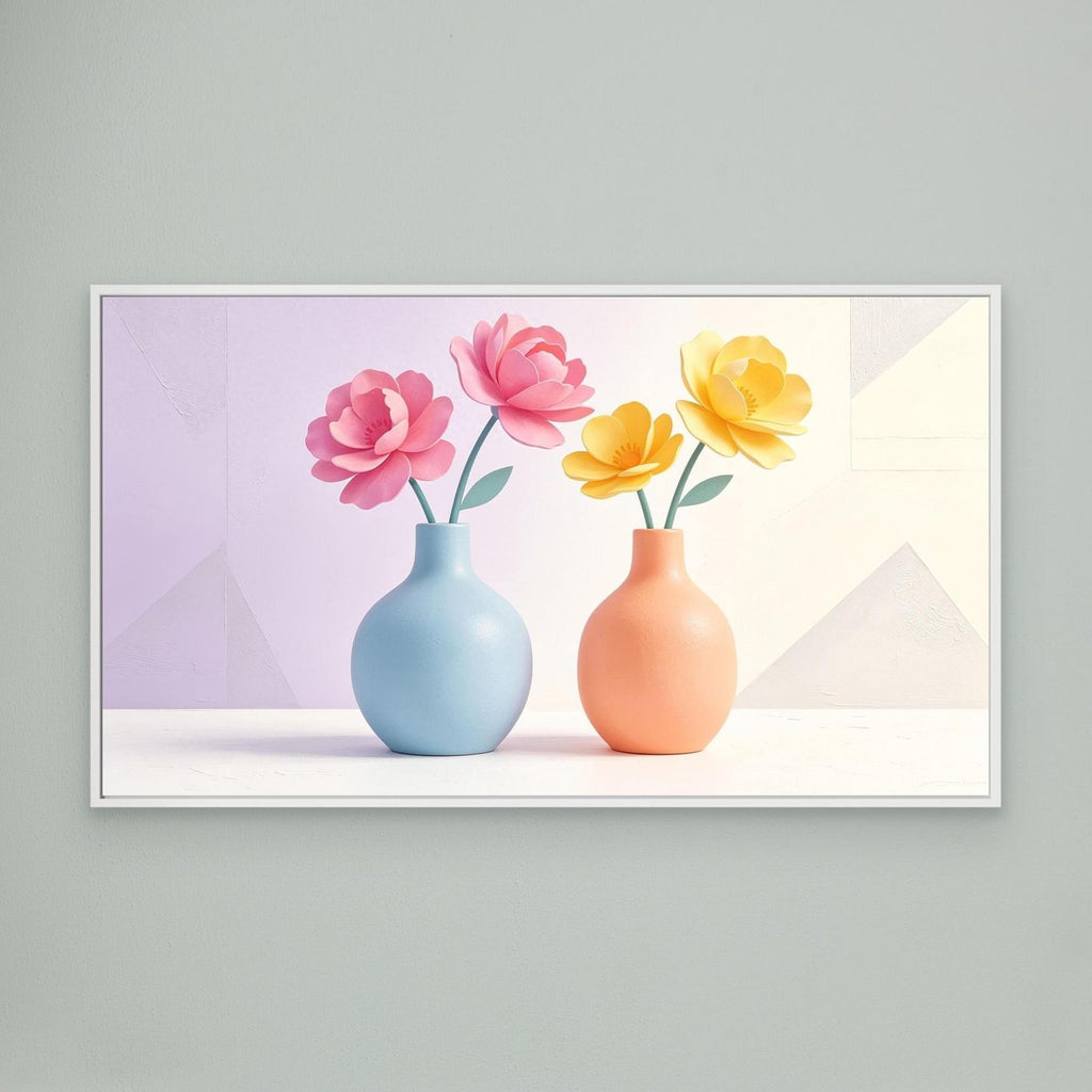 "Petals % Pottery" Canvas Wall Art