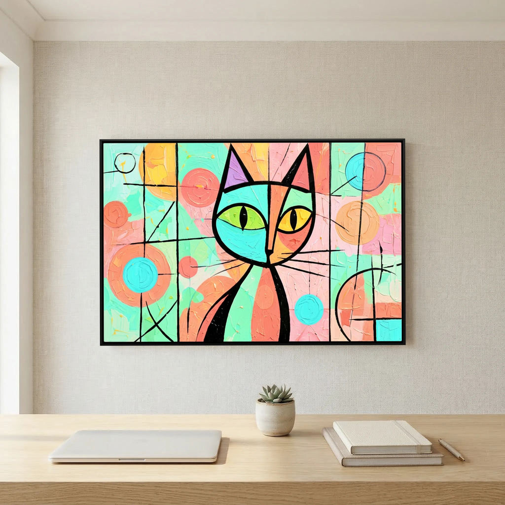 Stained Glass whiskers' 2 - Modern Abstract Picasso Style Canvas Art - Copy
