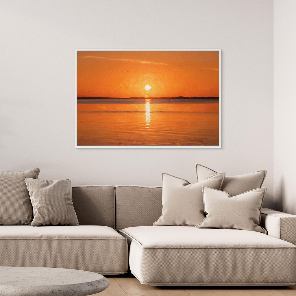 Orange Sunset Canvas Wall Art