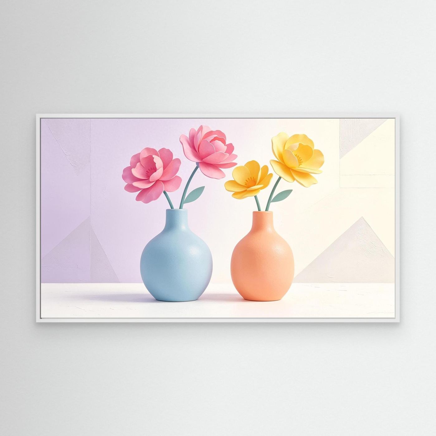 "Petals % Pottery" Canvas Wall Art