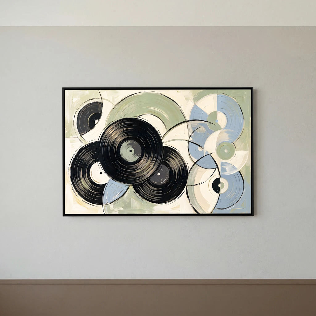 Vinyl Purest Blue & Sage Vinyl Record canvas Wall Art ( usa )