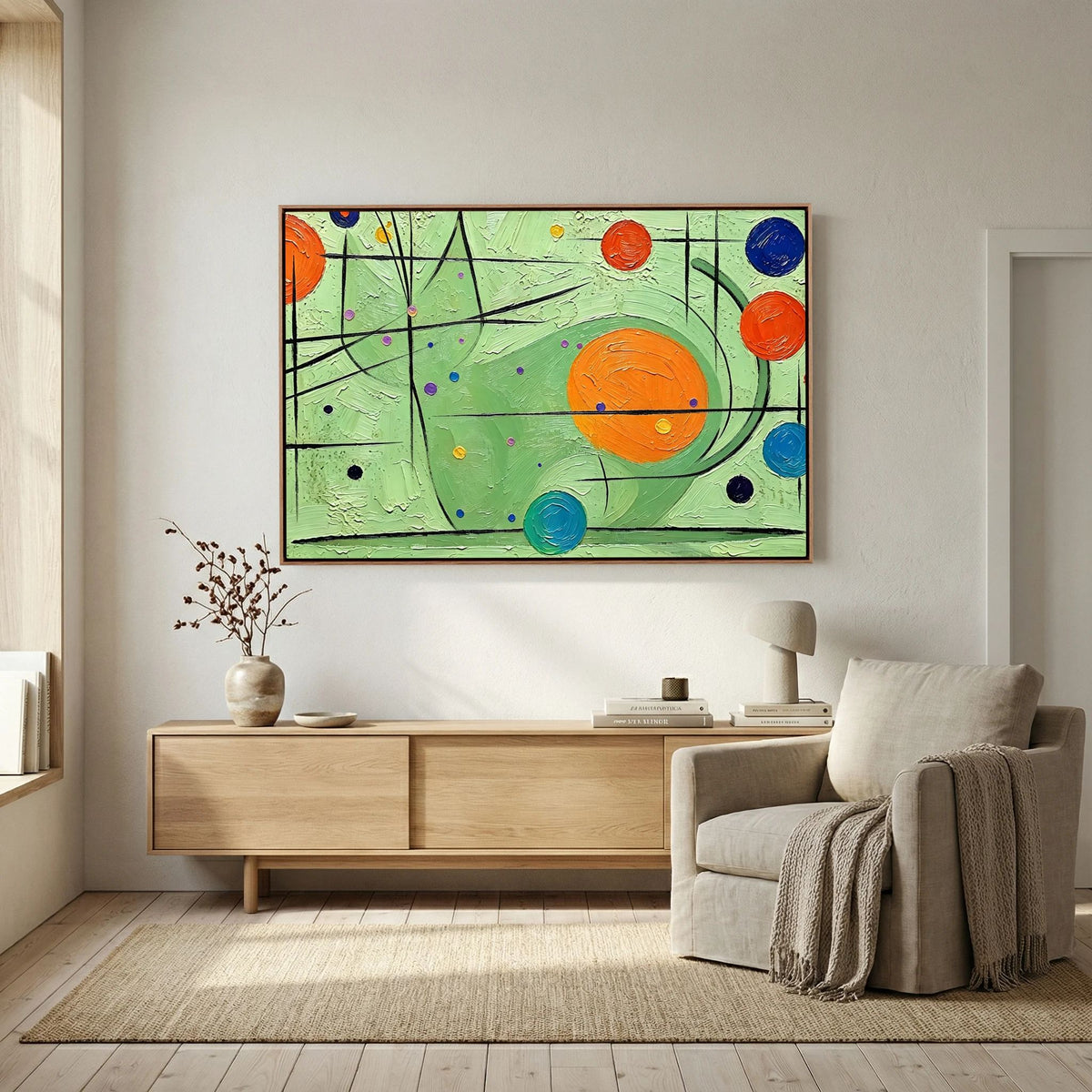 Green Cat Canvas Art