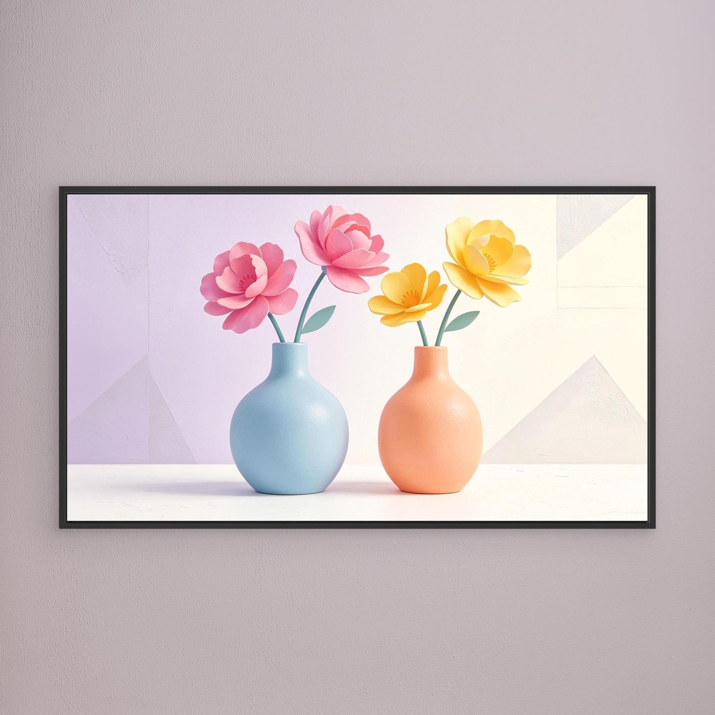 "Petals % Pottery" Canvas Wall Art