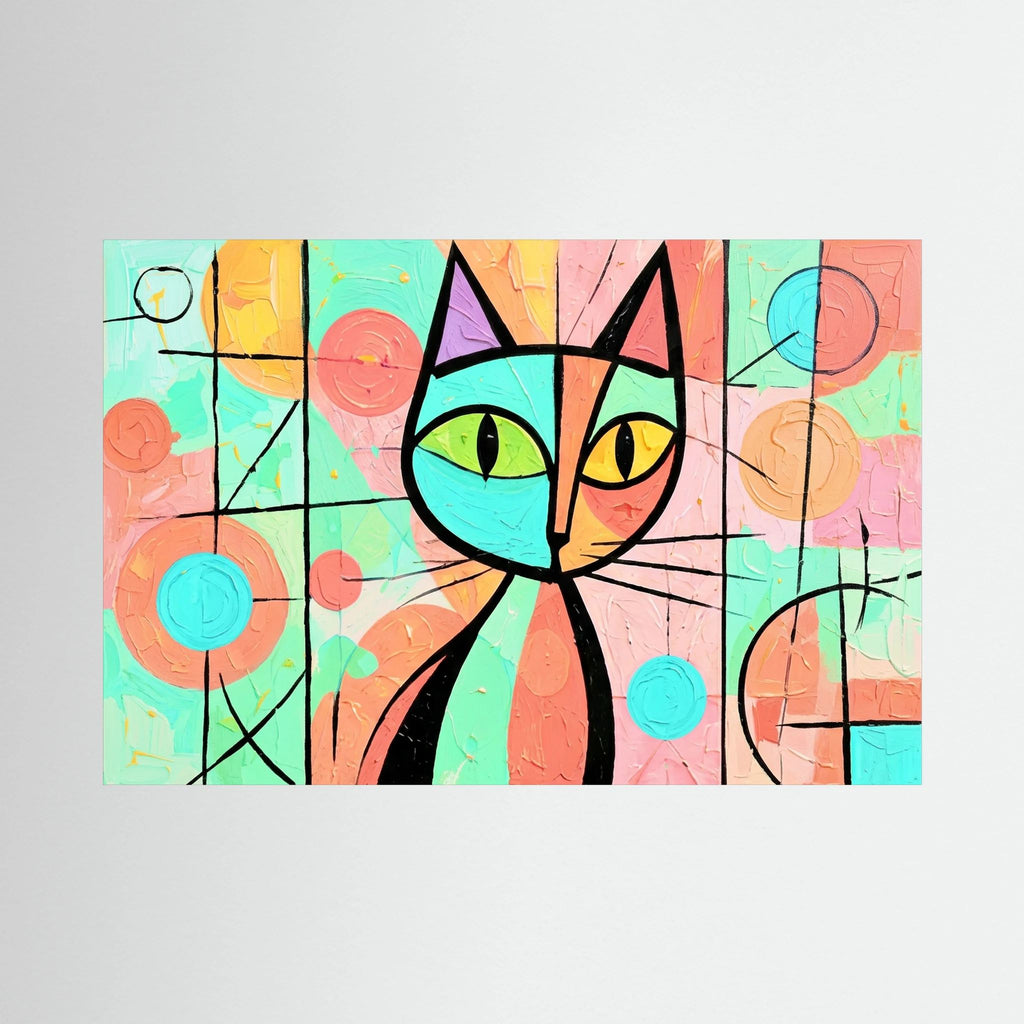Stained Glass whiskers' 2 - Modern Abstract Picasso Style Canvas Art - Copy
