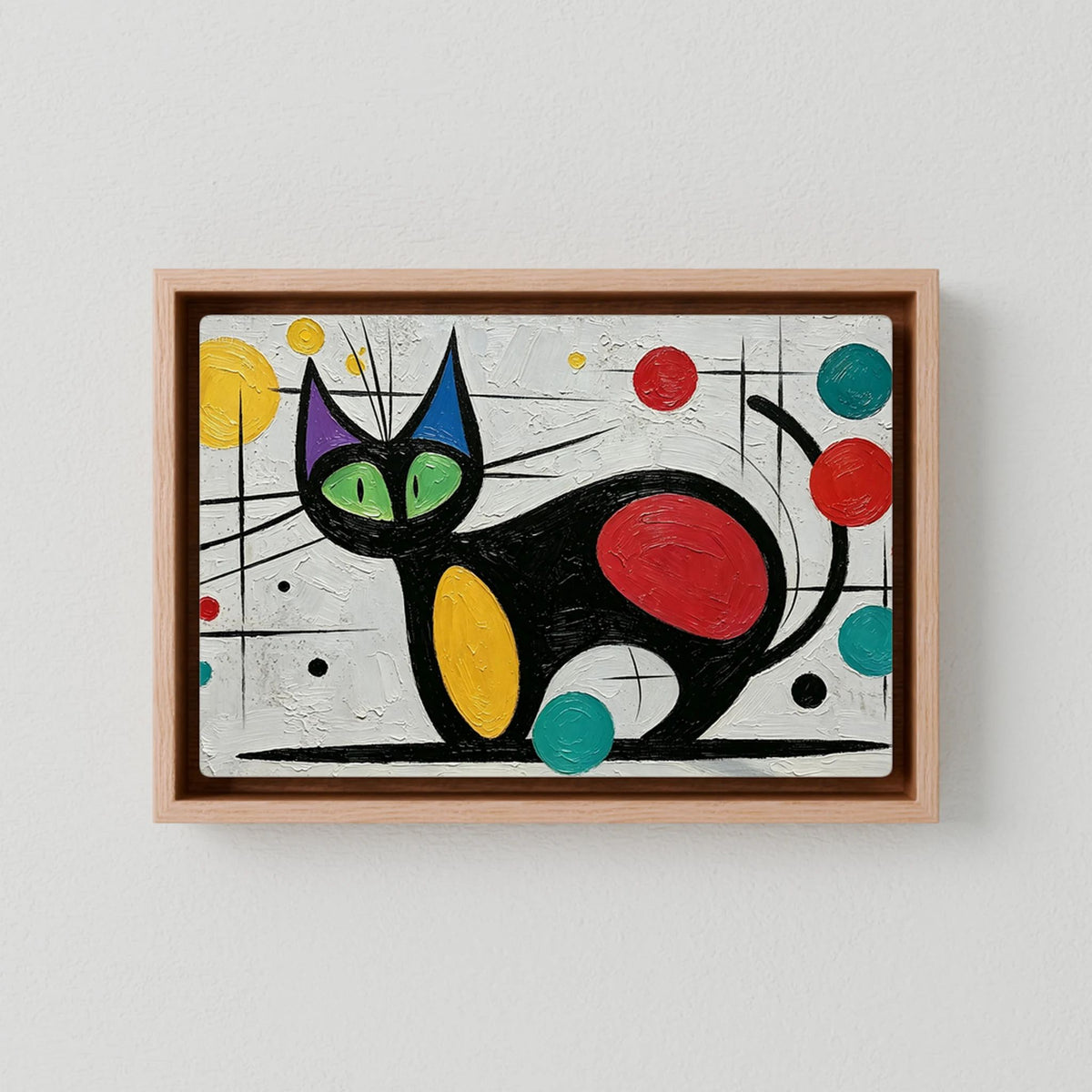 Atomic Feline Red/Yellow Canvas wall Art