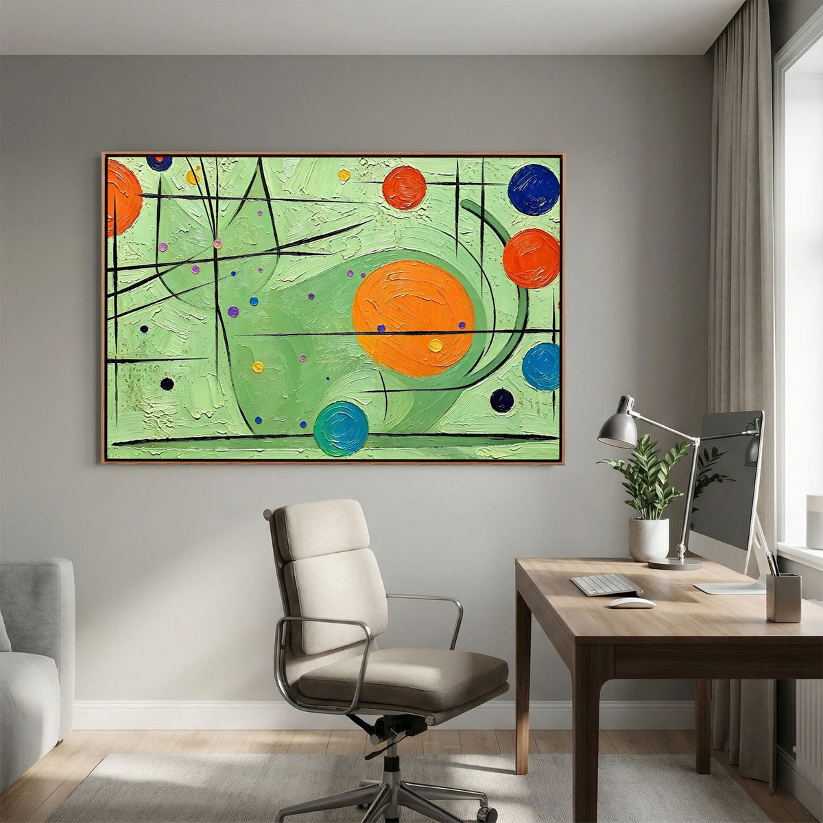 Green Cat Canvas Art