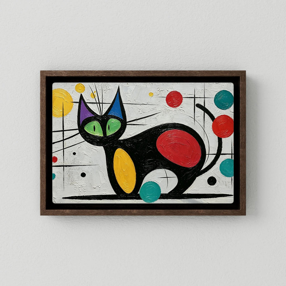Atomic Feline Red/Yellow Canvas wall Art