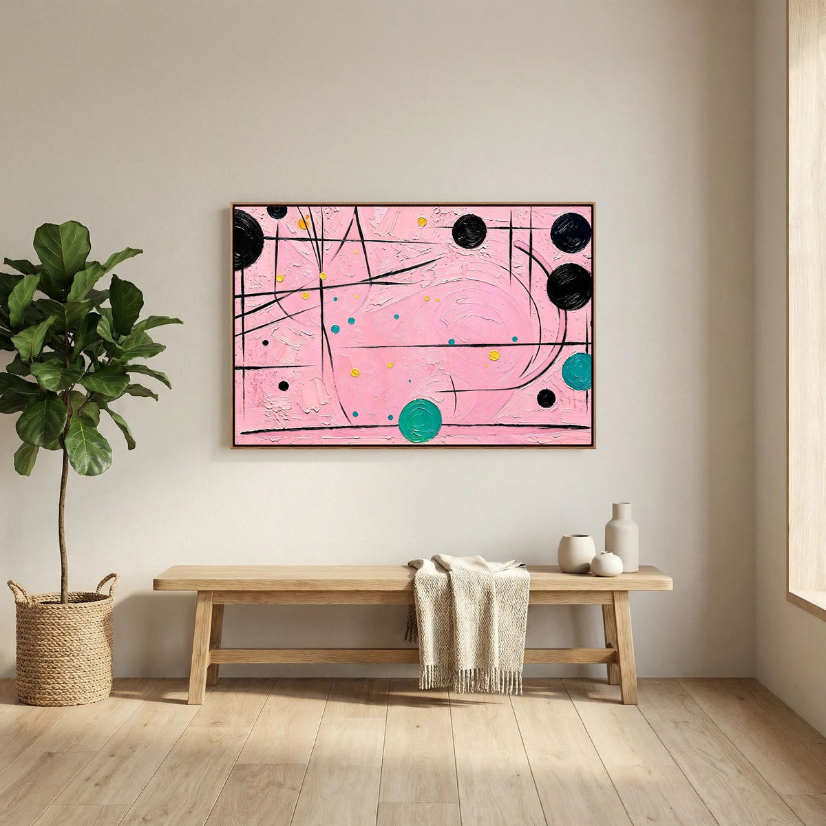Pink Cat Canvas Art