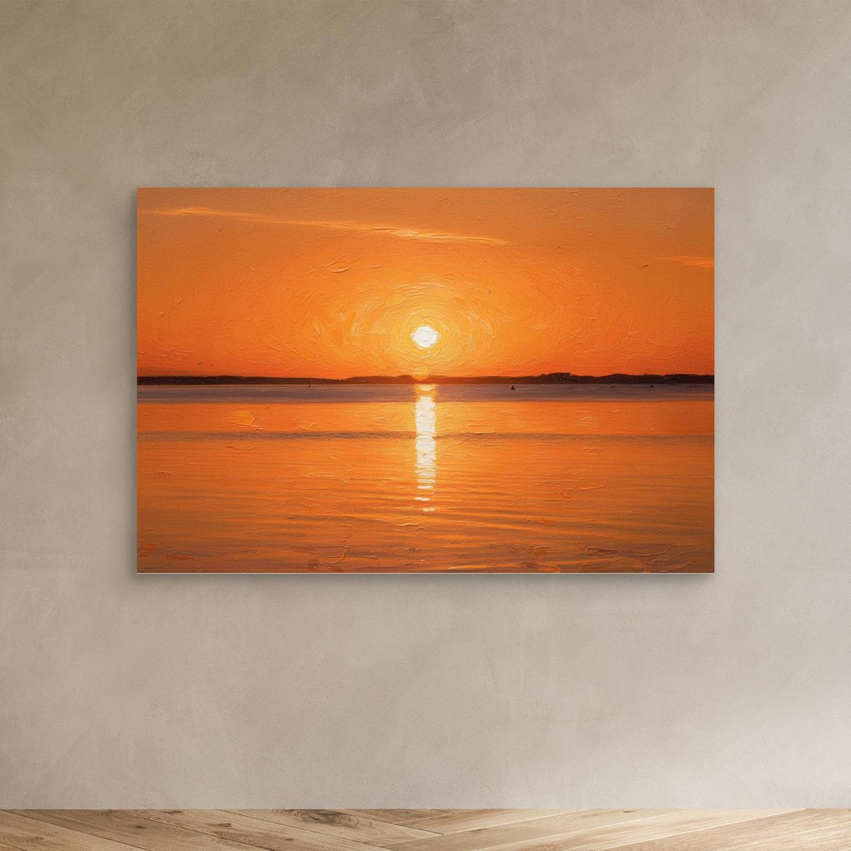 Orange Sunset Canvas Wall Art