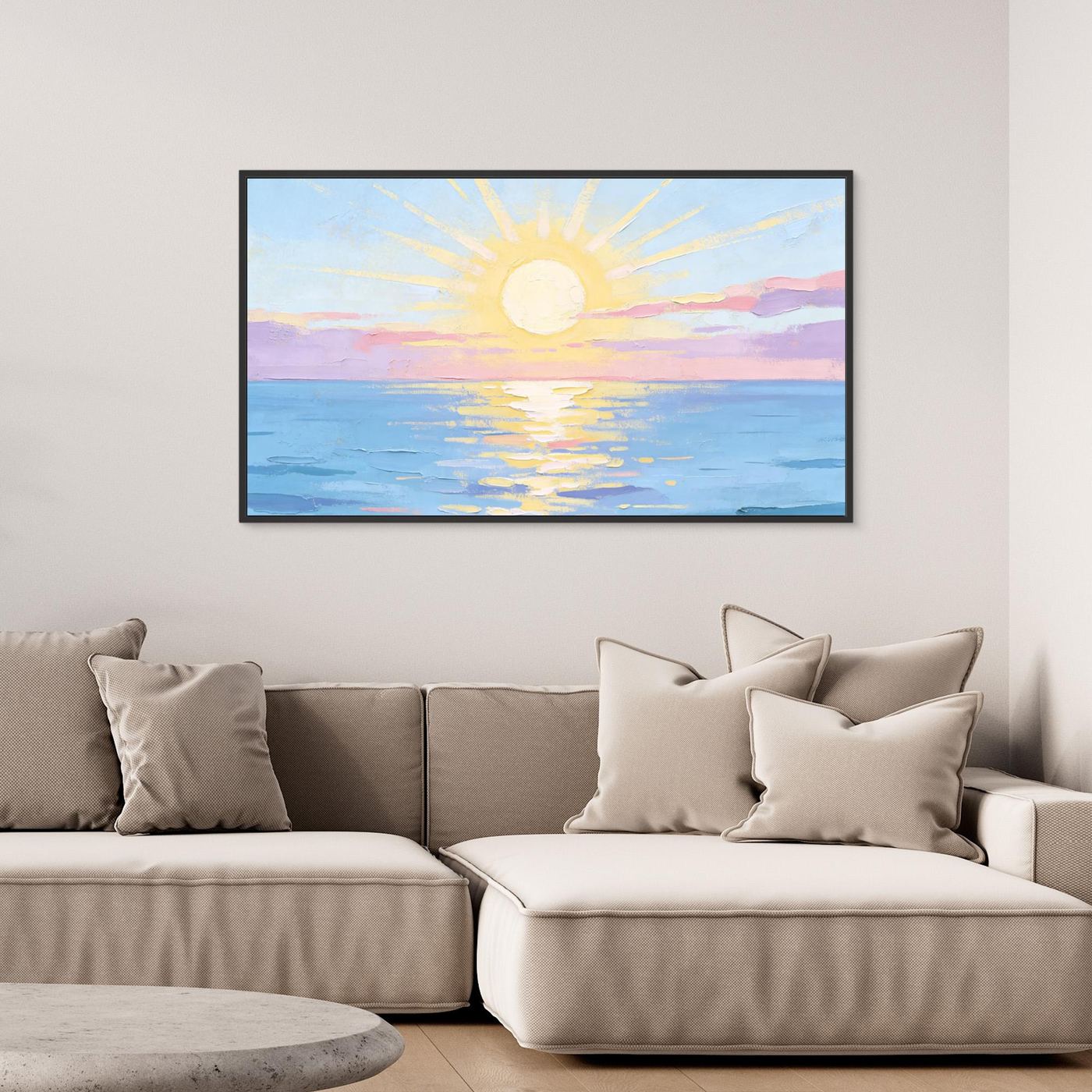 Morning Pastel Ocean Sunrise Canvas