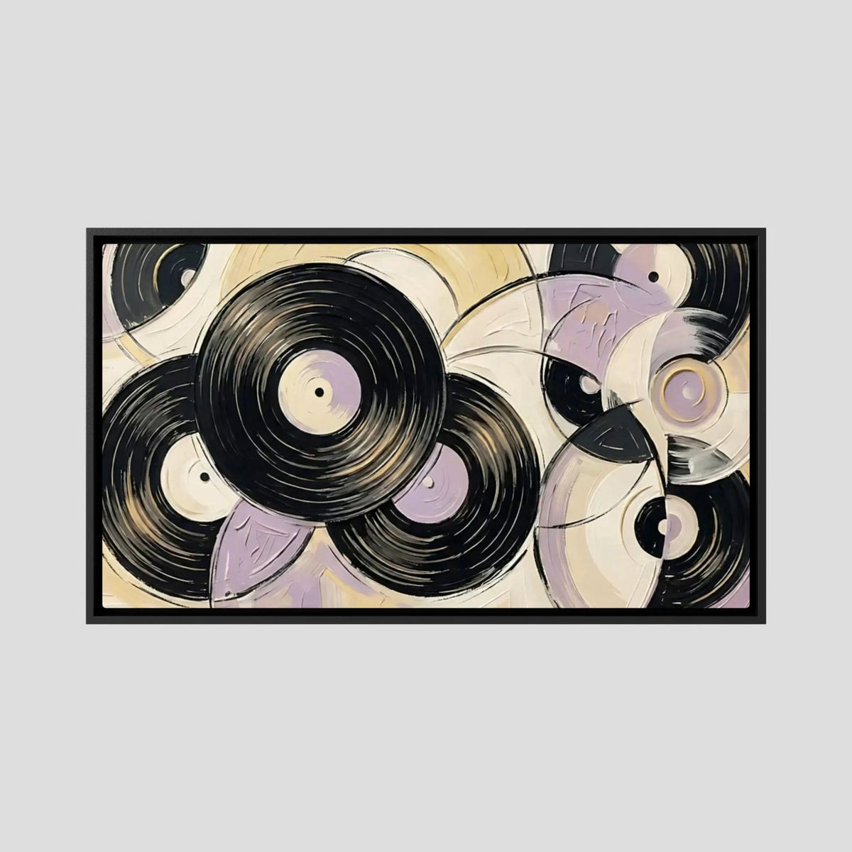 vinyl purest yellow & mauve canvas wall art ( usa frames )