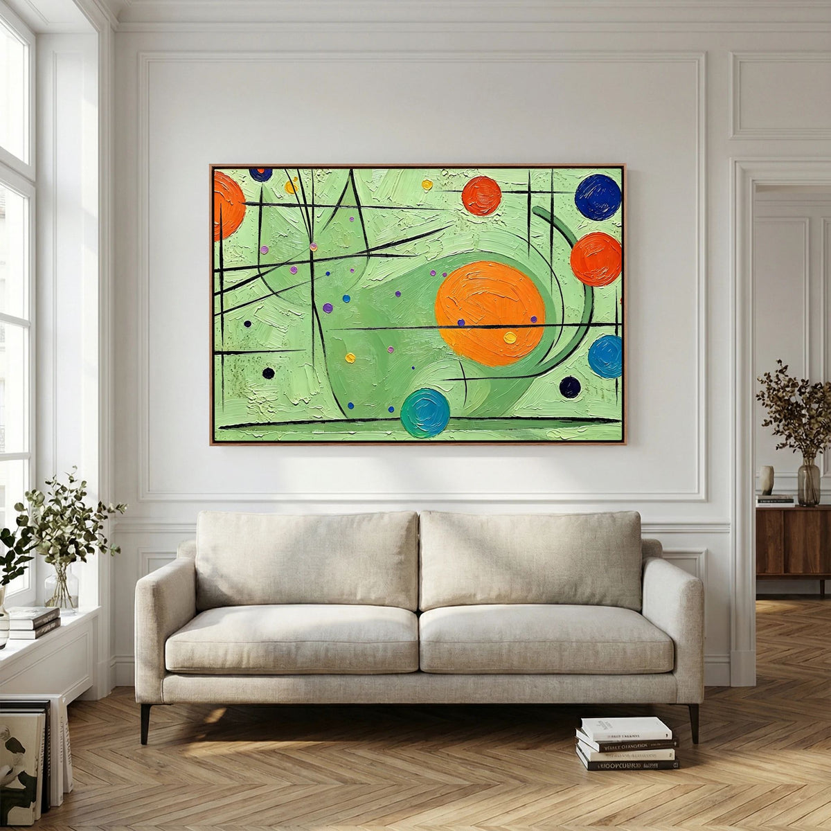 Green Cat Canvas Art