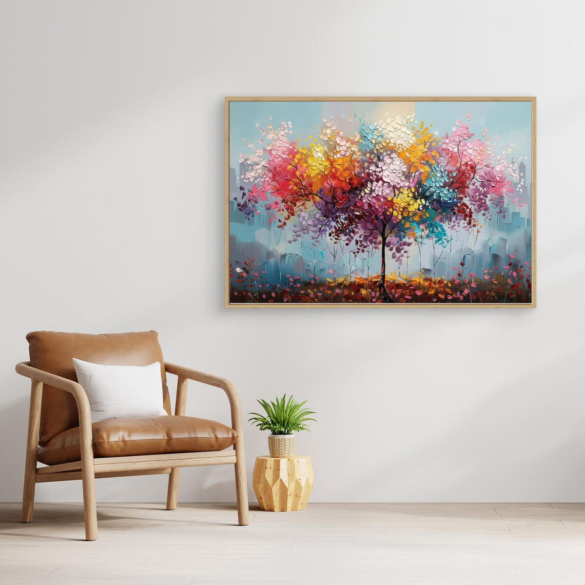 Blossom Tree Splash Canvas Wall Art - quirkyprintboutique.com