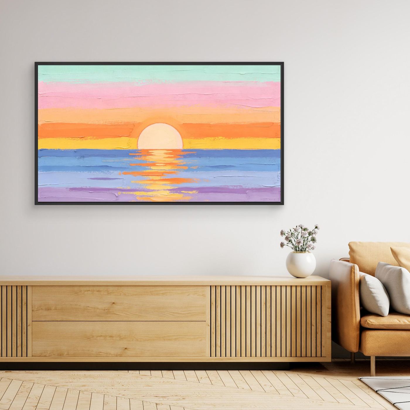 Pastel sea At Sunset Canvas