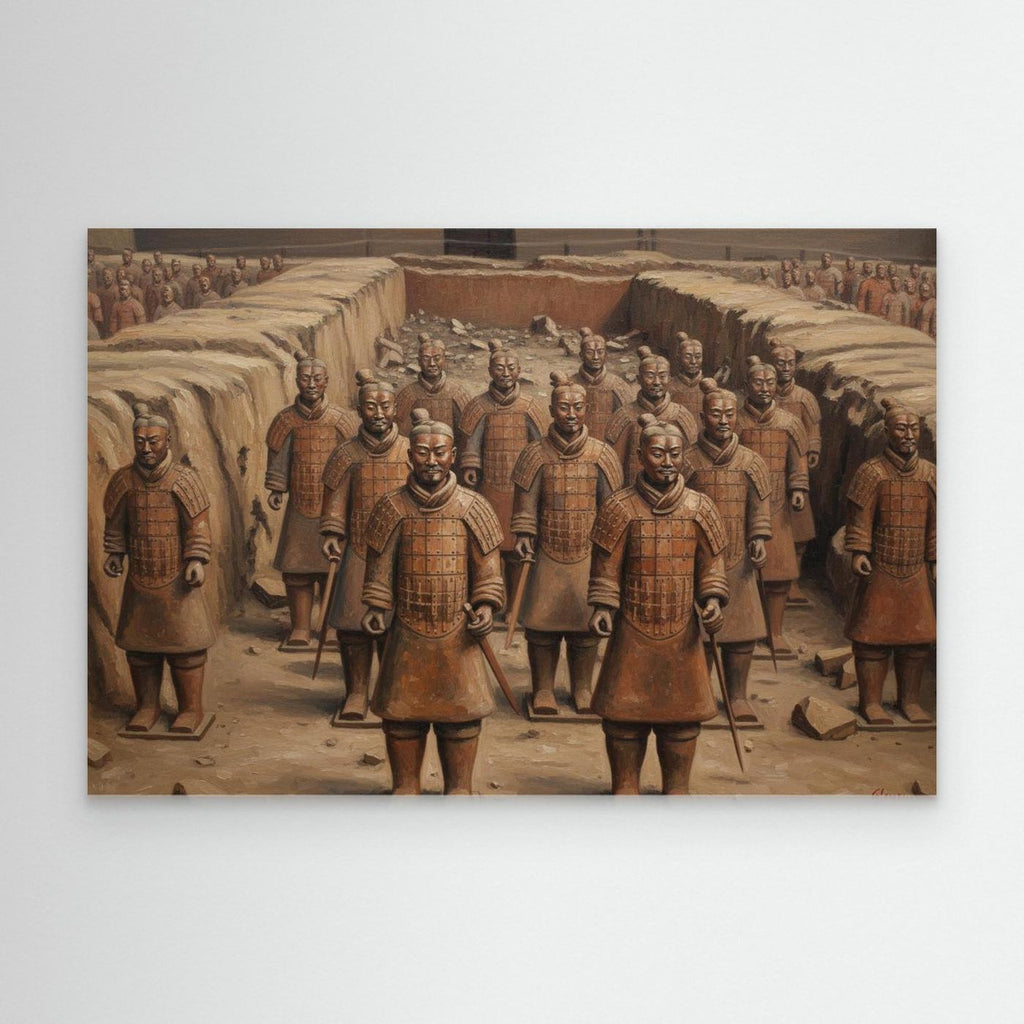 Terracotta Army Wall Canvas art - quirkyprintboutique.com