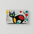 Atomic Feline Red/Yellow Canvas wall Art