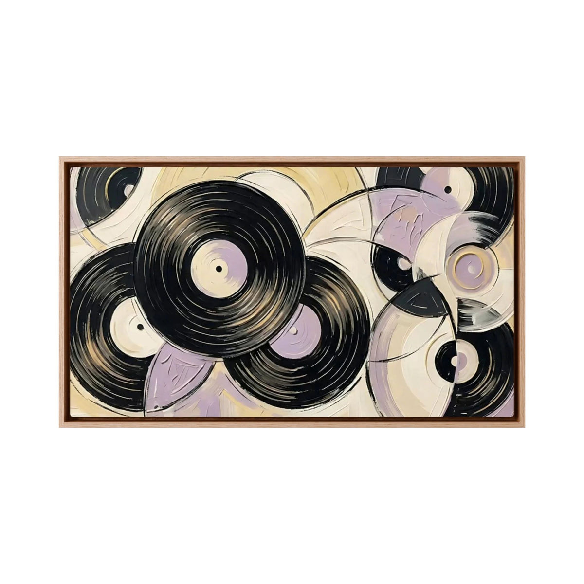 vinyl purest yellow & mauve canvas wall art ( usa frames )