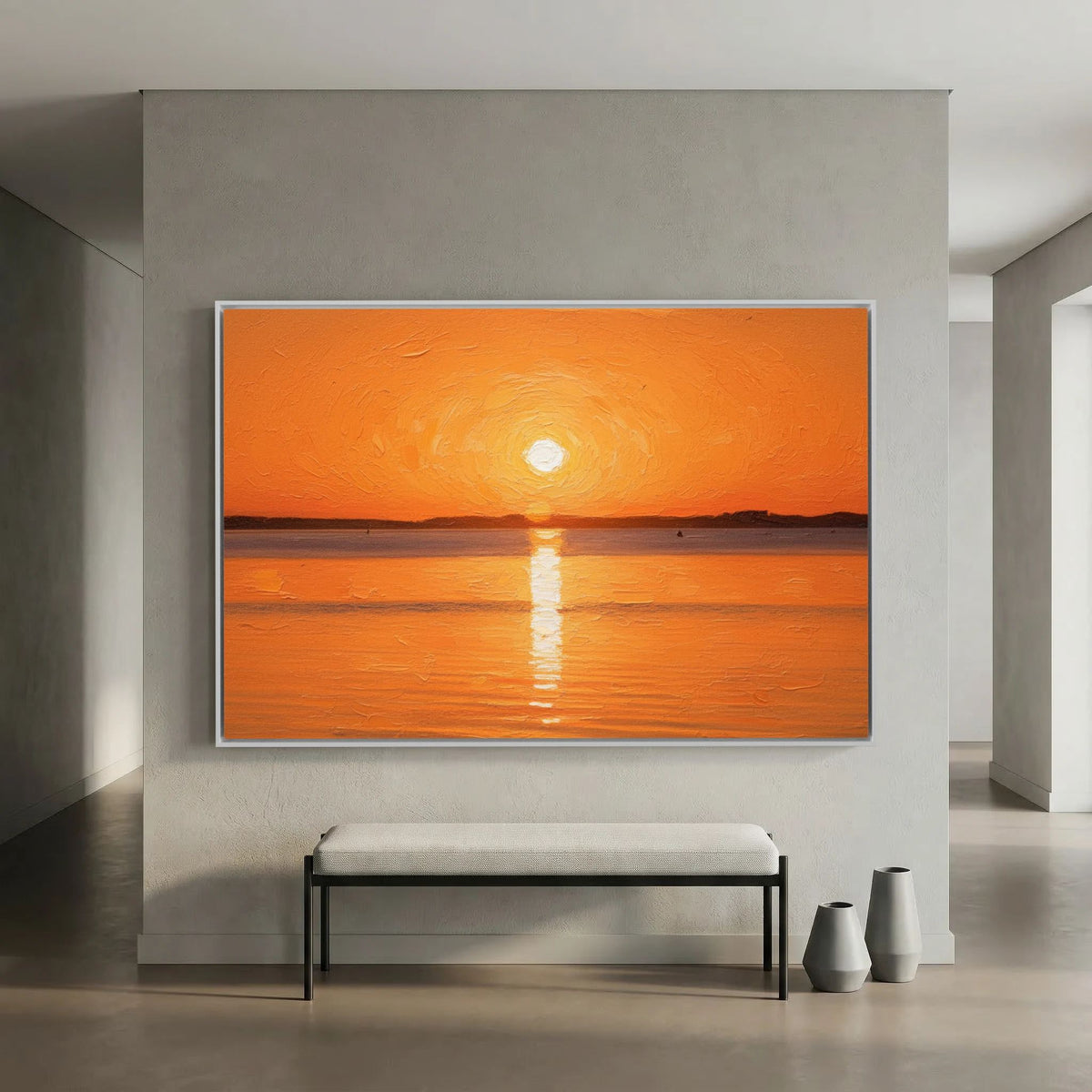 Orange Sunset Canvas Wall Art