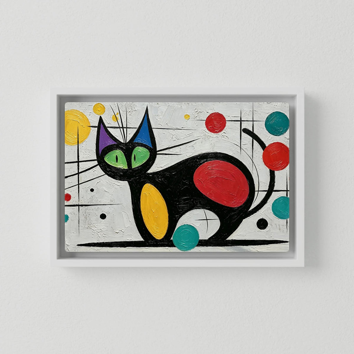 Atomic Feline Red/Yellow Canvas wall Art