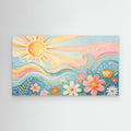 Azure Breeze & Petals Canvas Wall Art