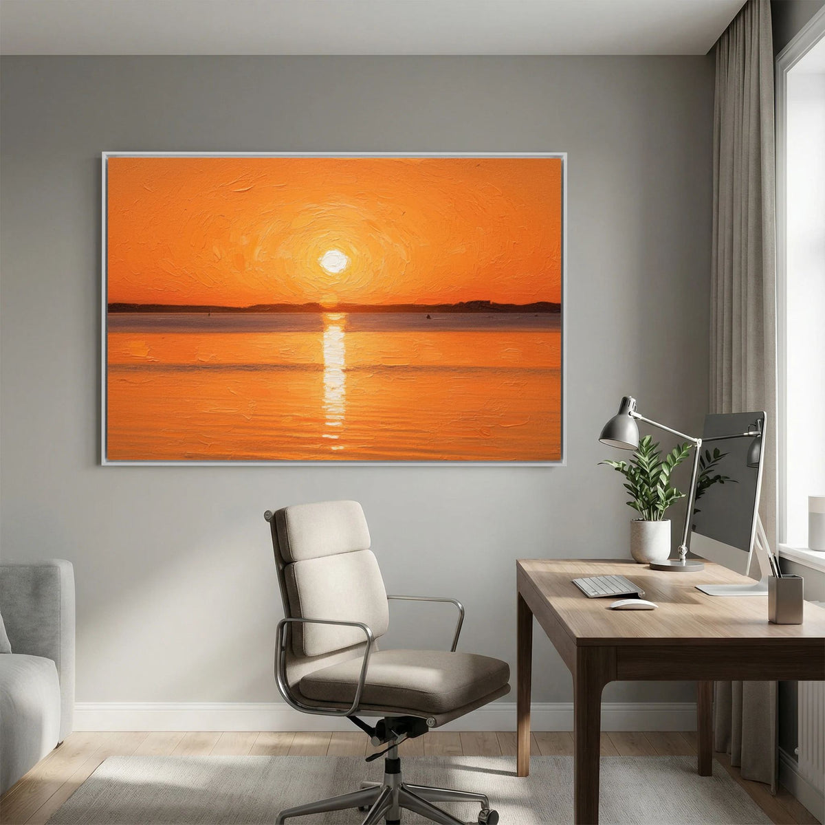 Orange Sunset Canvas Wall Art
