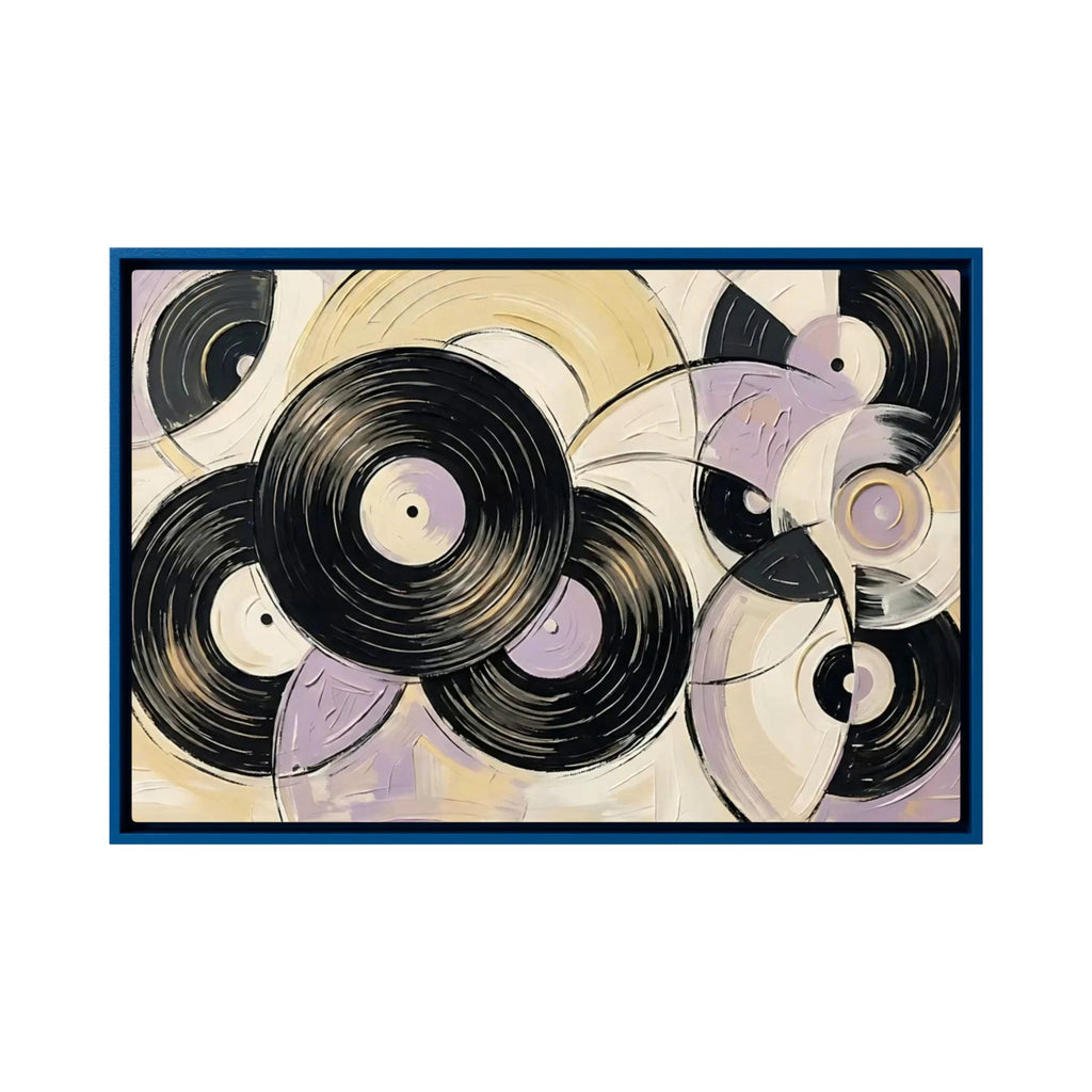 Vinyl purest yellow & mauve canvas wall art