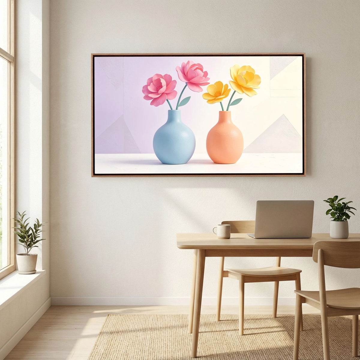 "Petals & Pottery" Canvas Wall Art