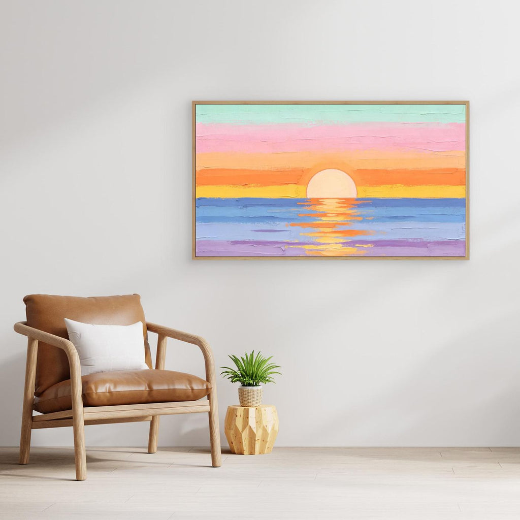 Pastel sea At Sunset Canvas