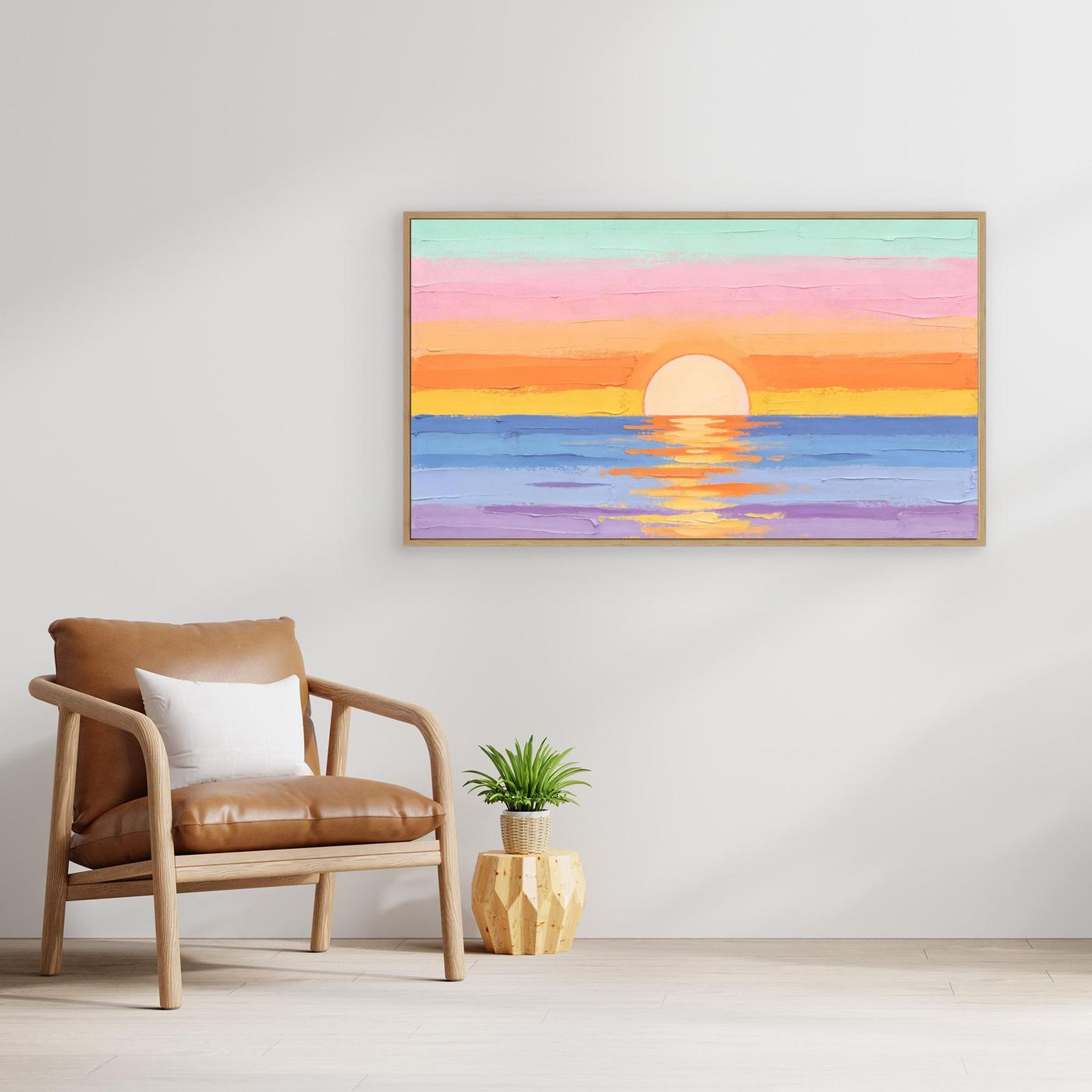 Pastel sea At Sunset Canvas