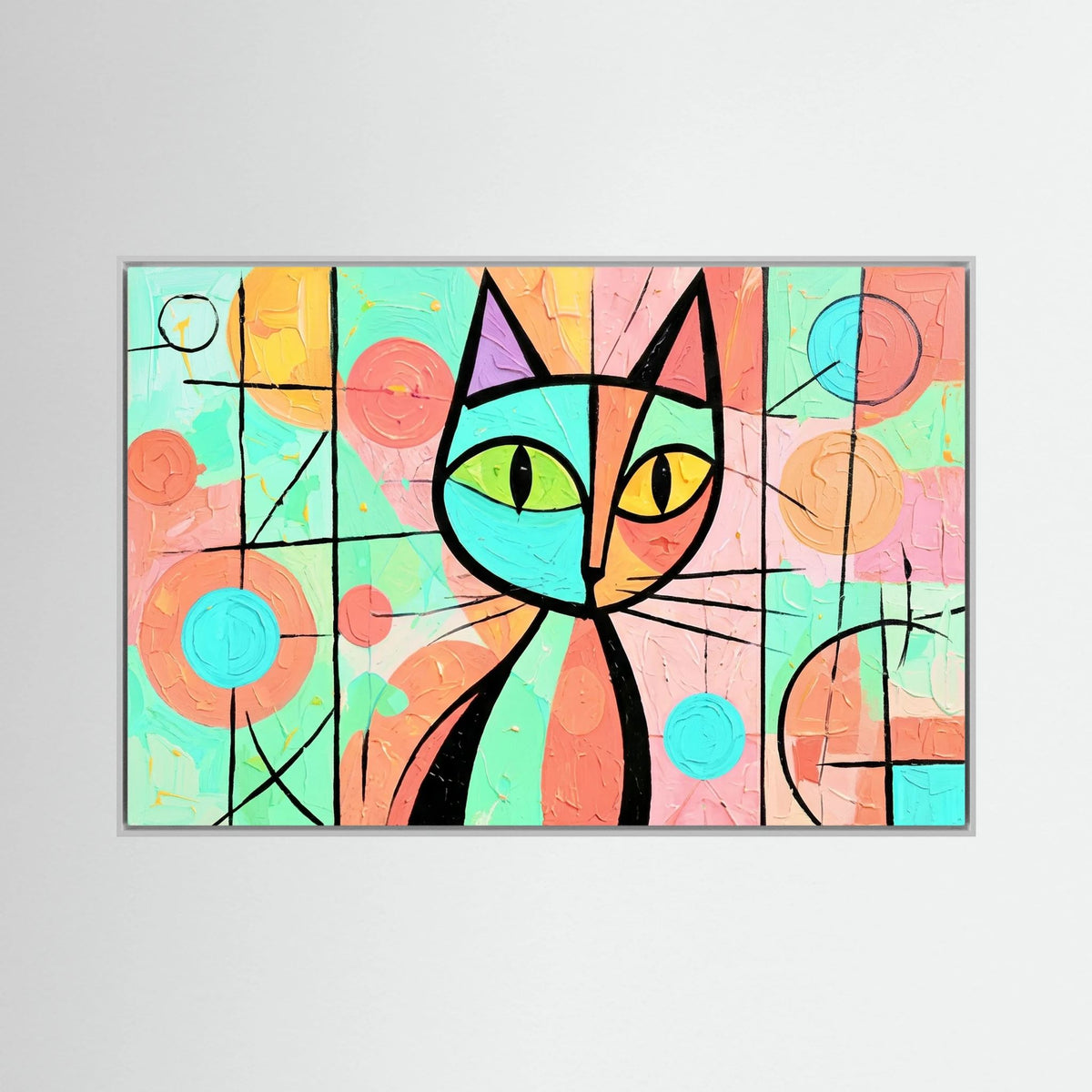 Stained Glass whiskers' 2 - Modern Abstract Picasso Style Canvas Art - Copy